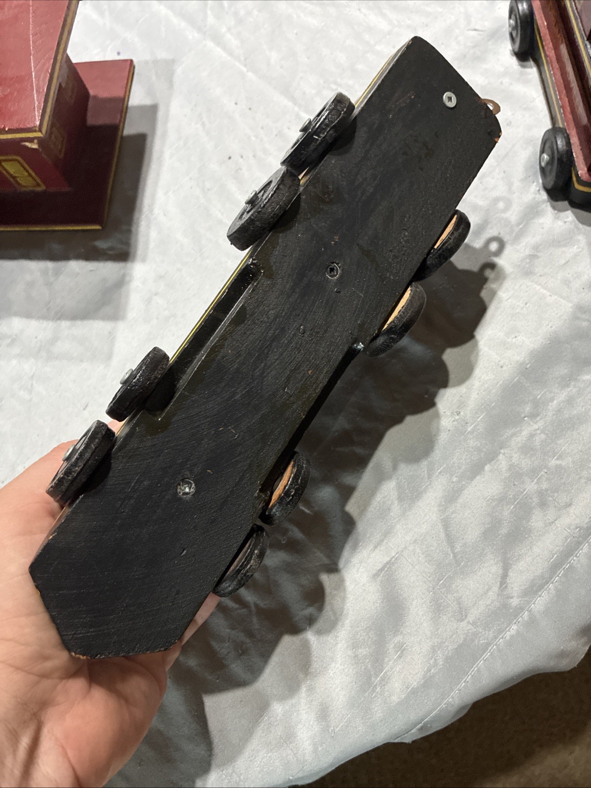 Quebec Canada Folk Art Wooden Train Set Handmade 1950s Drummondville CN/CP CRINO