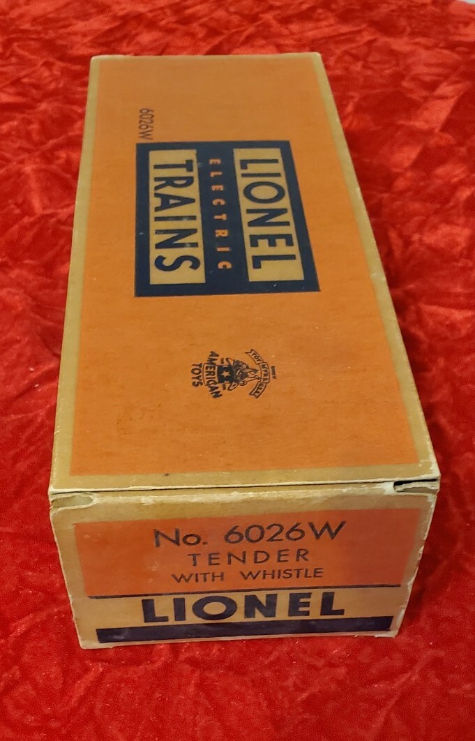 1950s Lionel 6026W Whistle Tender BOX only