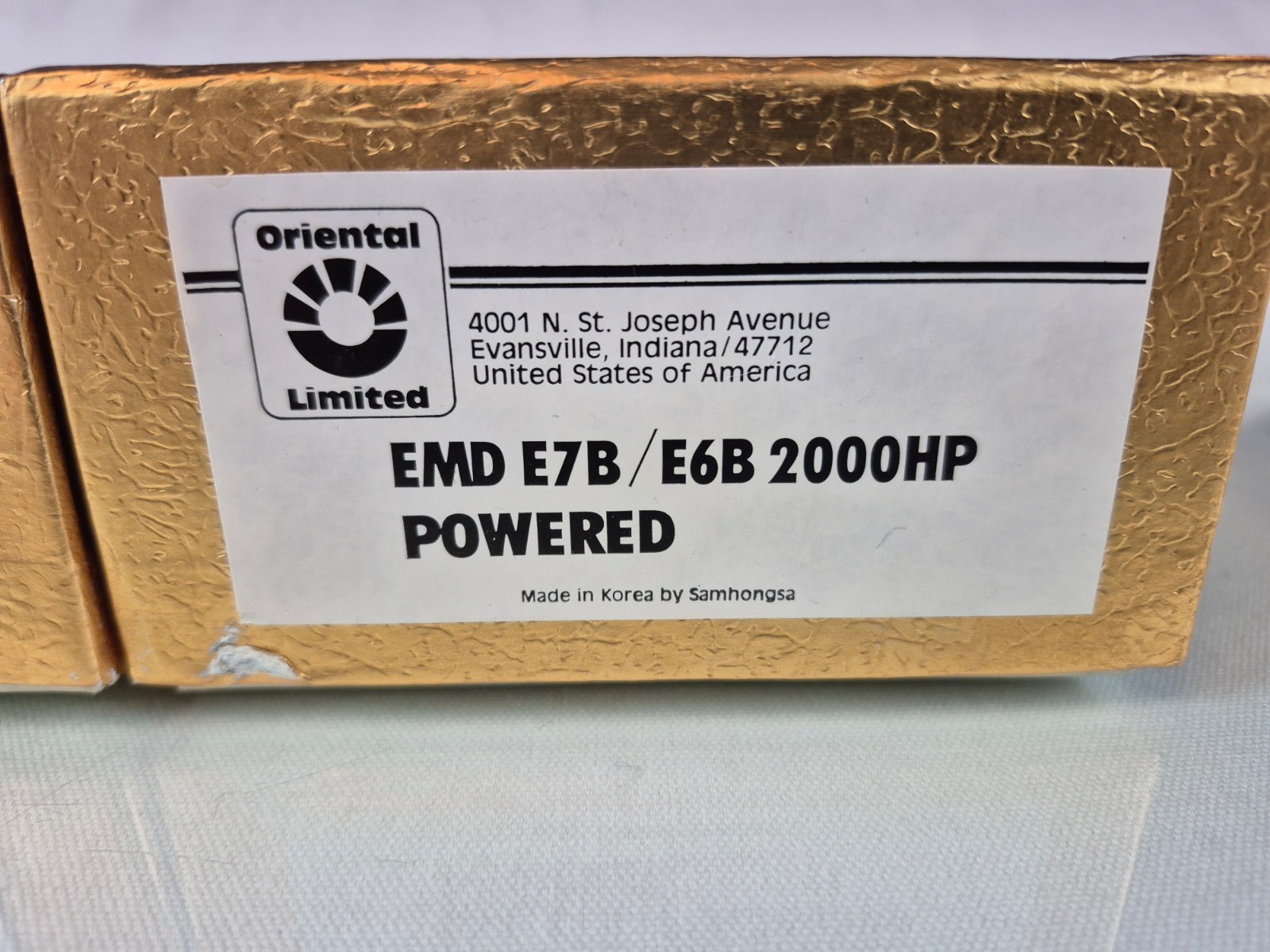 HO BRASS ORIENTAL LIMITED EMD E7A/B 2000HP STD W/LARGE # BOARDS POWERED