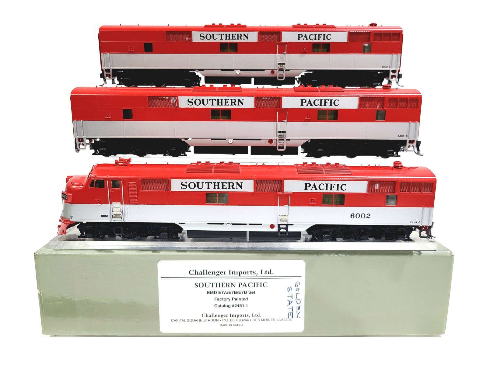 Challenger CIL Samhongsa SP E7A E7B Set Southern Pacific #6002 HO Brass #2451.1