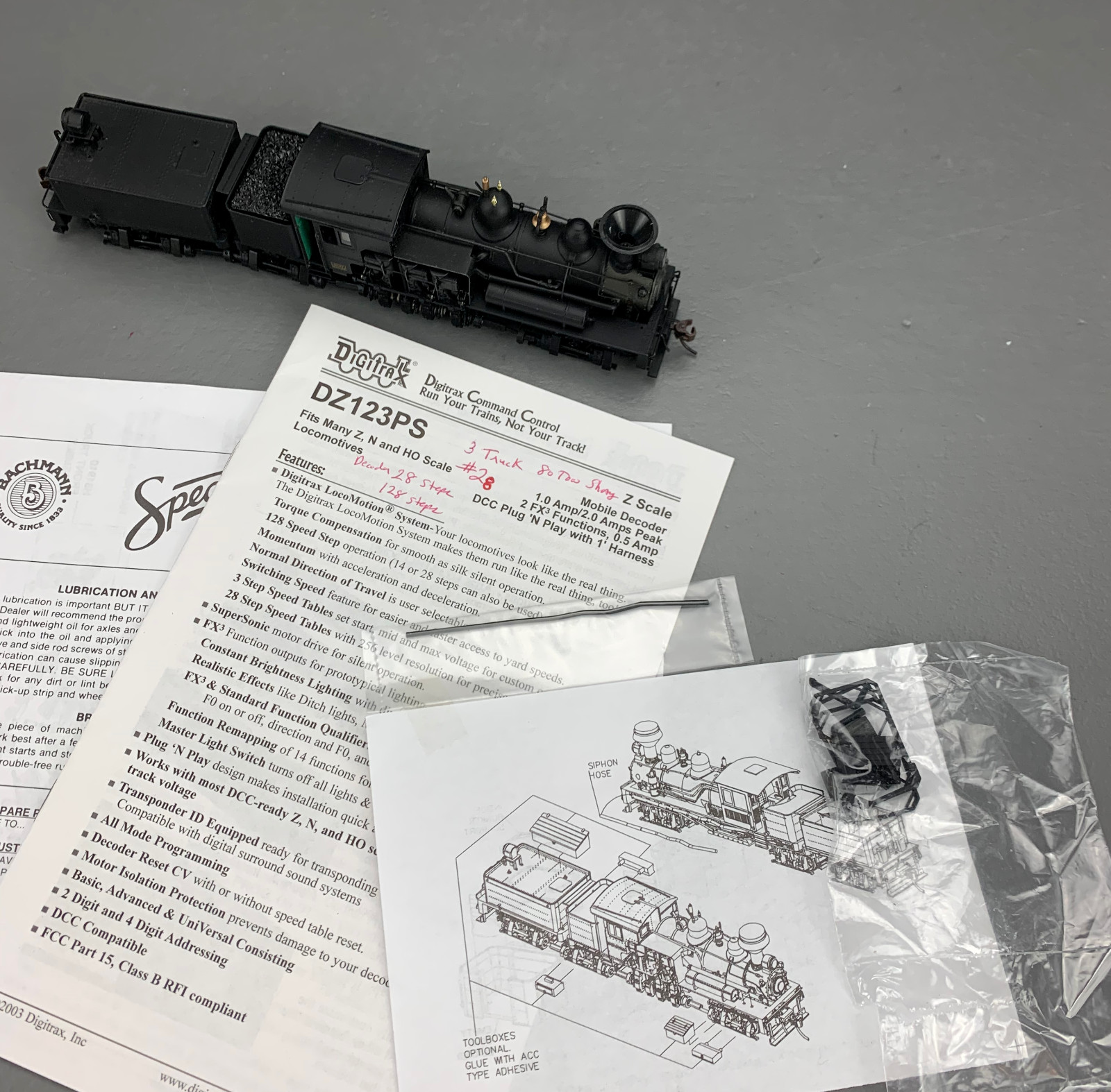 HO Bachmann Spectrum 80 Ton 3 Truck Shay Steel Cab w/Dcc Non-Snd HO8059