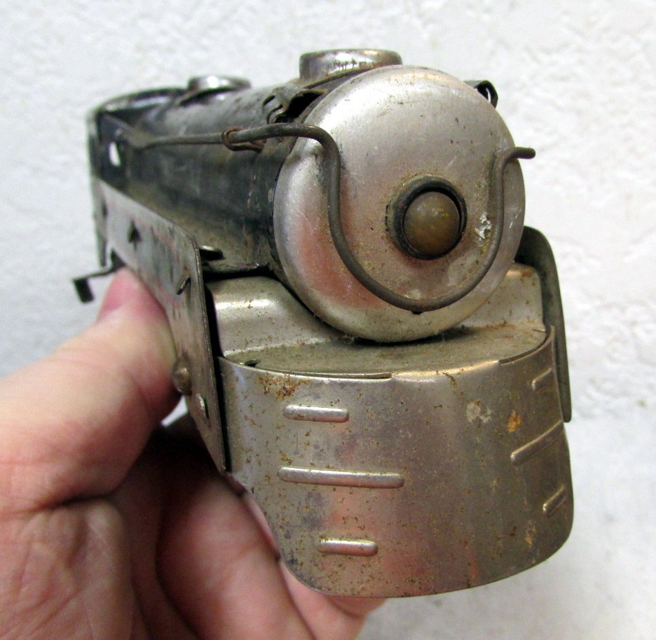 vintage tin toy Model Train car, Marx Locomotive engine, great display train