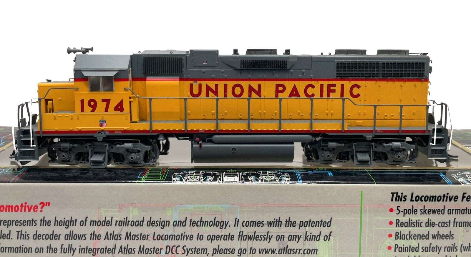 HO ATLAS 8997 MASTER GP-38 UNION PACIFIC UP # 1974 DC DCC DUAL MODE DECODER