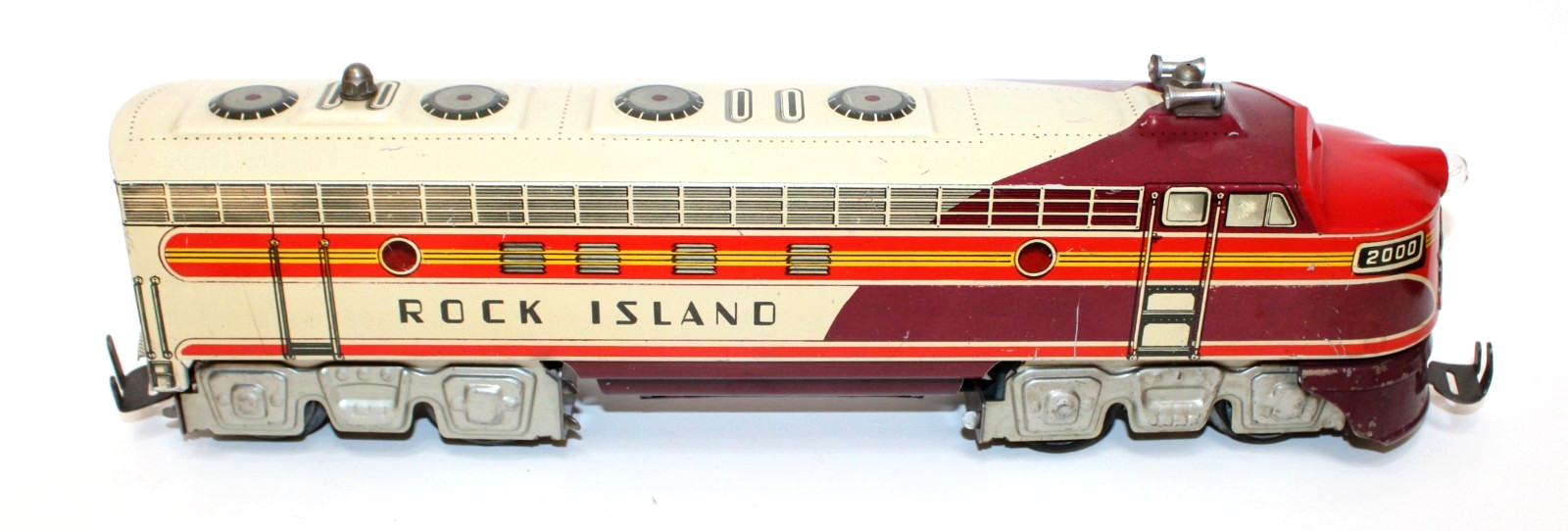 Unique Art O Rock Island 2000 F7 Diesel Locomotives Powered and Dummy 1950 Xlnt