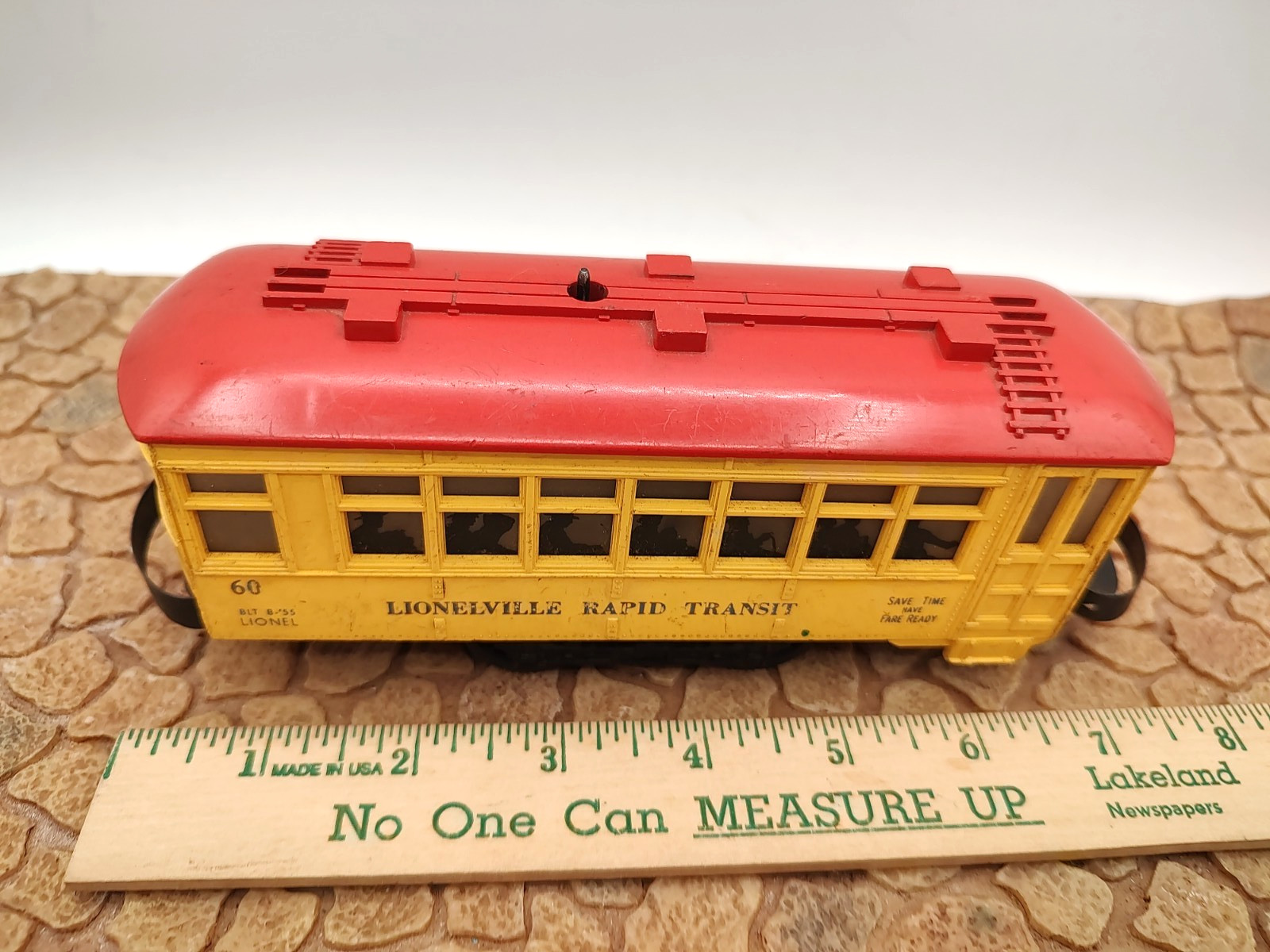 LIONEL #60 THE LIONELVILLE RAPID TRANSIT TROLLEY CAR O SCALE 1960s -As Is – Read