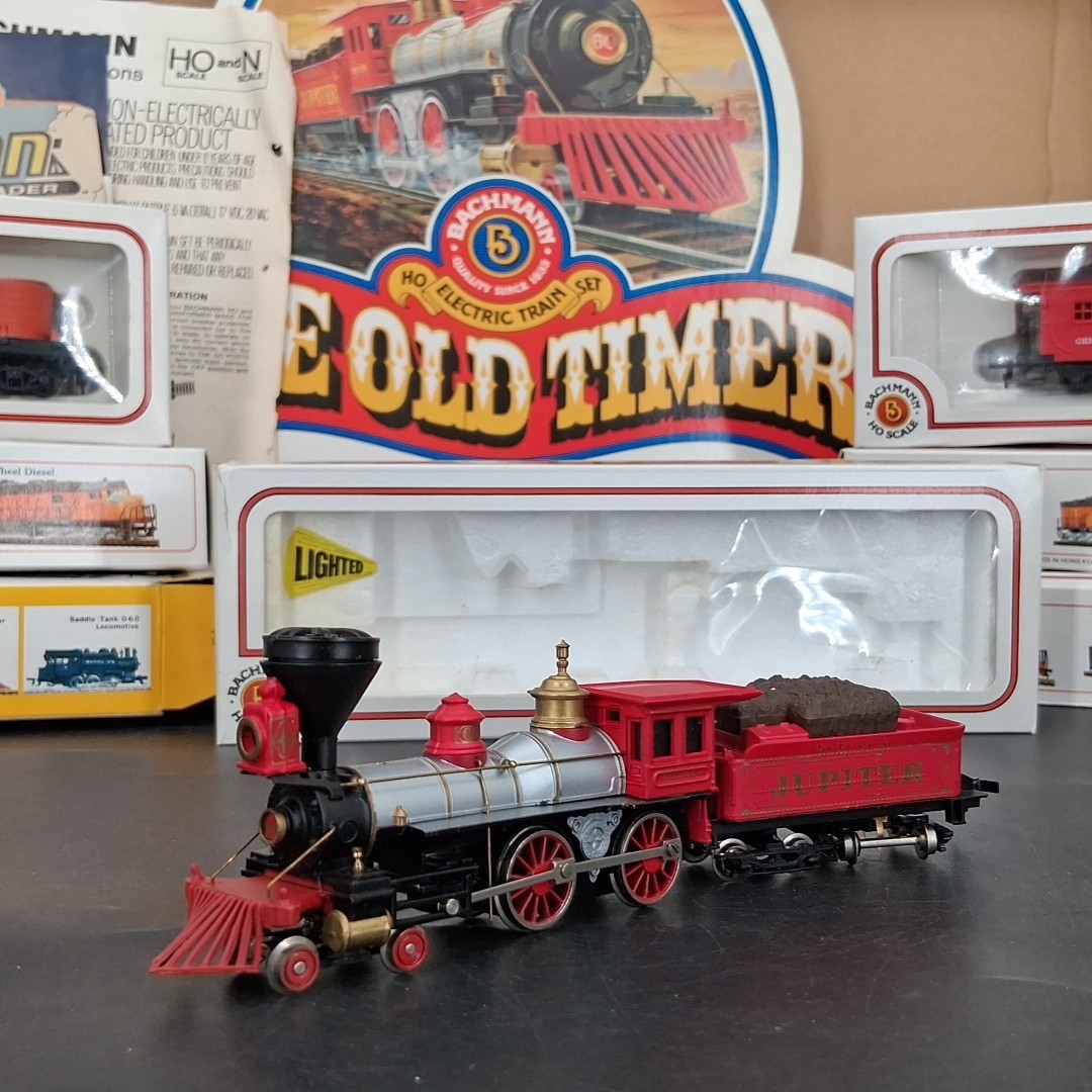 Vintage Bachman The Old Timer Train Set Lighted 4-4-0 Locomotive & Tender