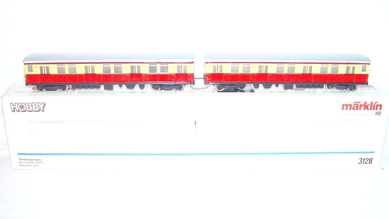 Marklin AC HO 1:87 DB BR 275 “BERLINER S-BAHN” MULTIPLE 2-UNIT 3128 MIB`90 RARE!