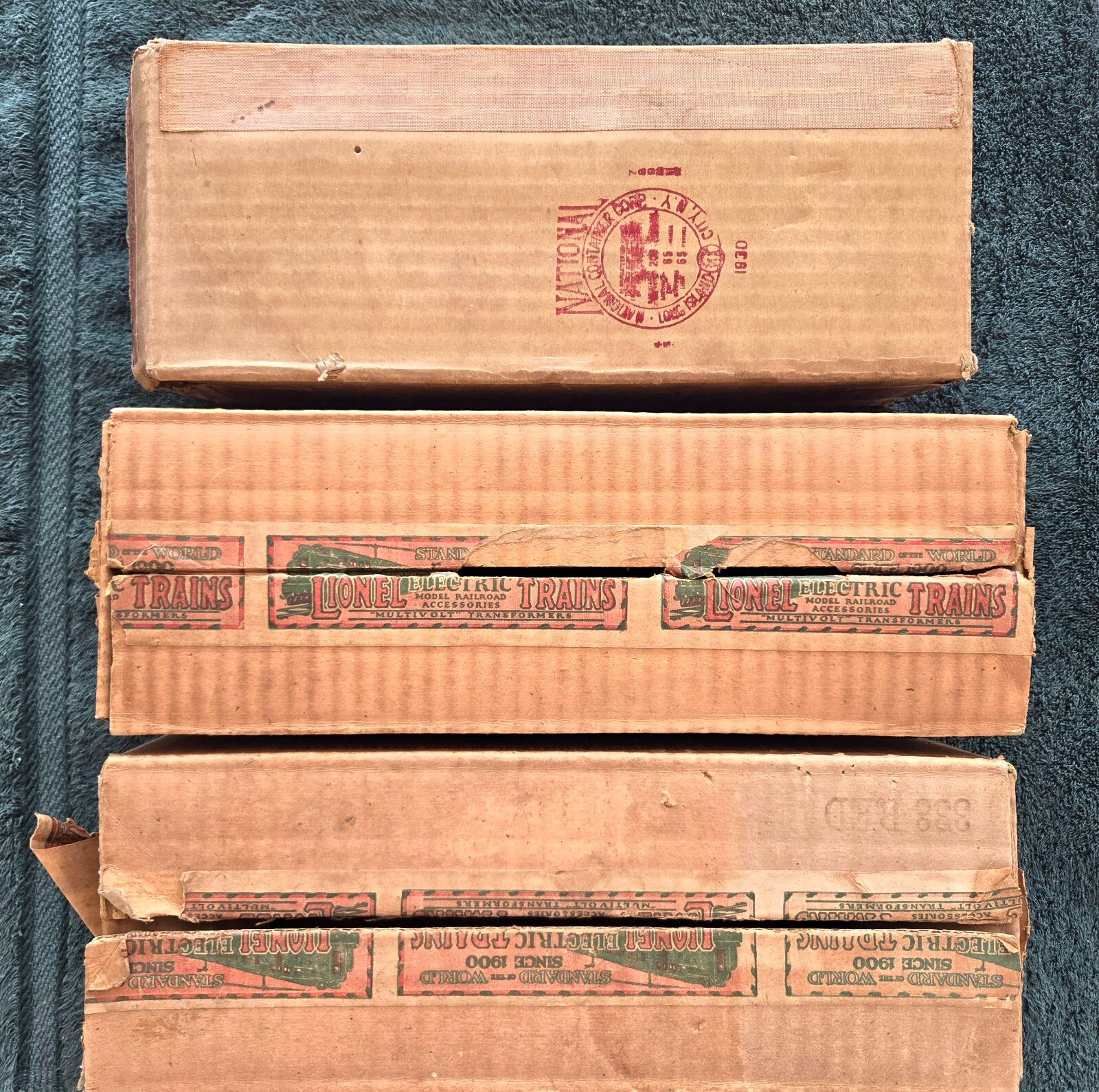 LIONEL PREWAR STANDARD GAUGE SOLID OB’S MARKED : 8E RED; 337 RED; 338 RED*
