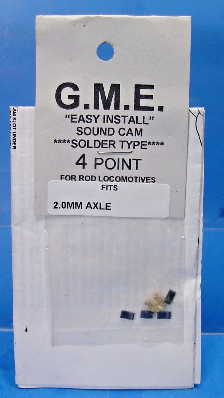 G.M.E. SOUND CAM 2.0MM AXLE 4 POINT FOR STEAM LOCO PFM PBL DCC HO, HOn3,Sn3