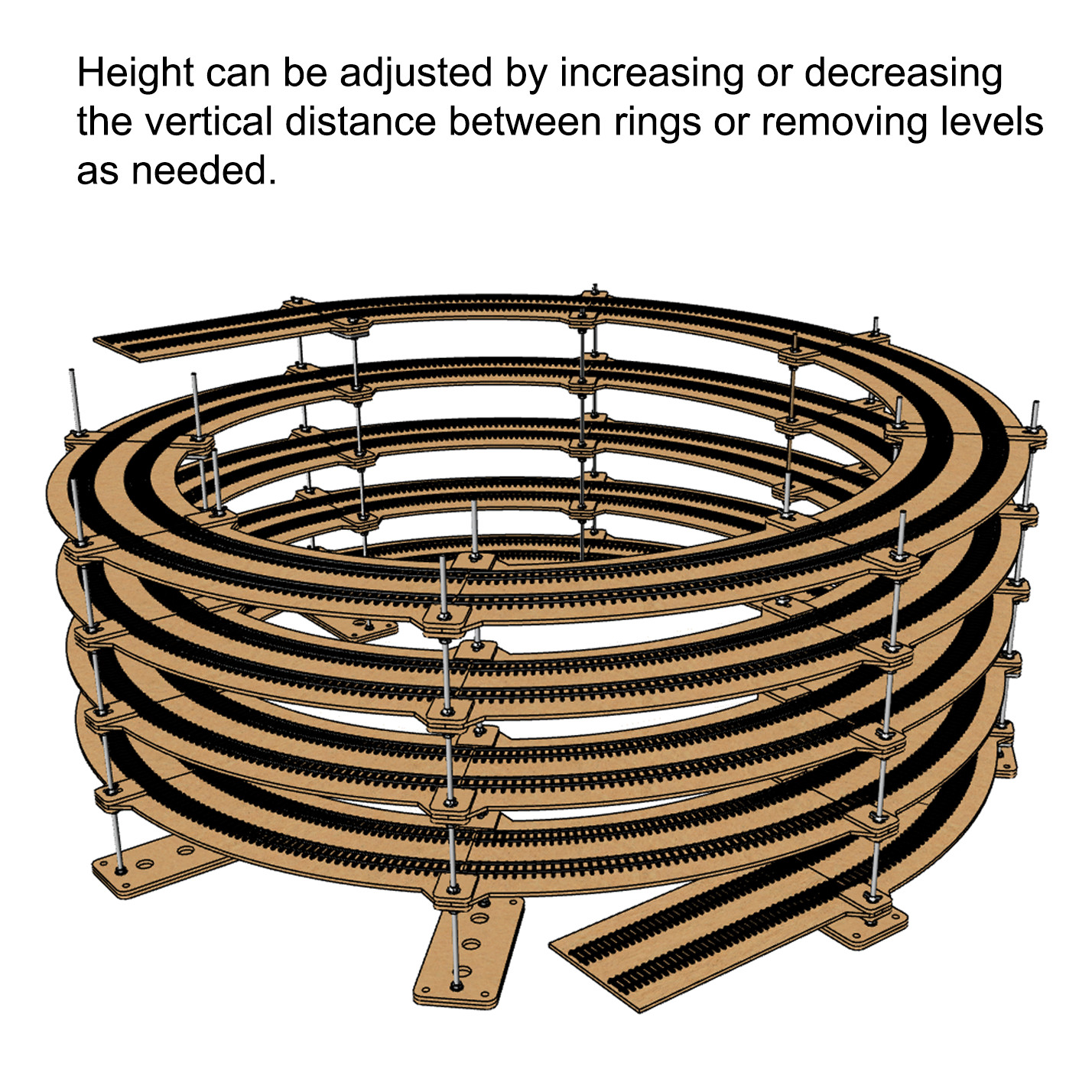 NEW! N Scale 21″ Radius Helix Fits to R:19.5” to R:22.5” Single or DoubleTrack