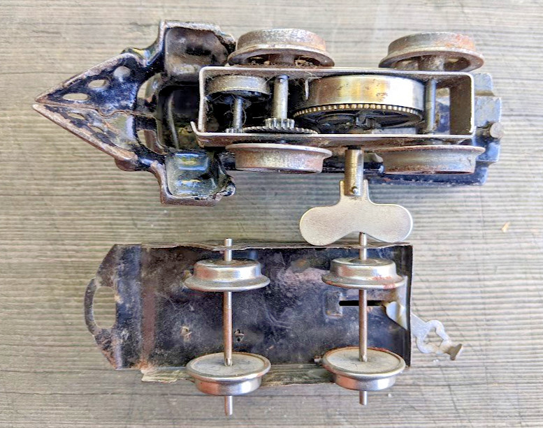 American Flyer Prewar O Gauge Cast Iron Windup #2 Locomotive w/ 120 Tender b2