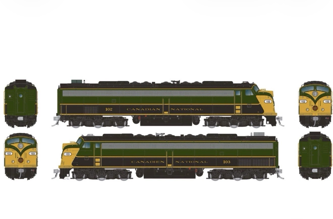 HO RAPIDO 28815 Canadian National EMD E9A w/ HEP SET #102 & 103 ESU LokSound DCC