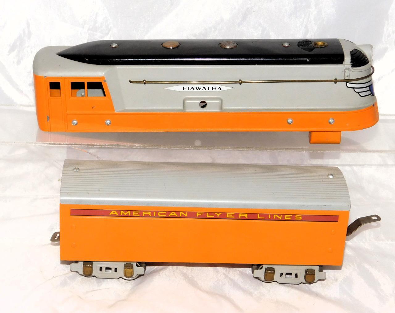 Prewar American Flyer O 1937 Hiawatha 4-4-2 Pro Repainted Shell & Tender only