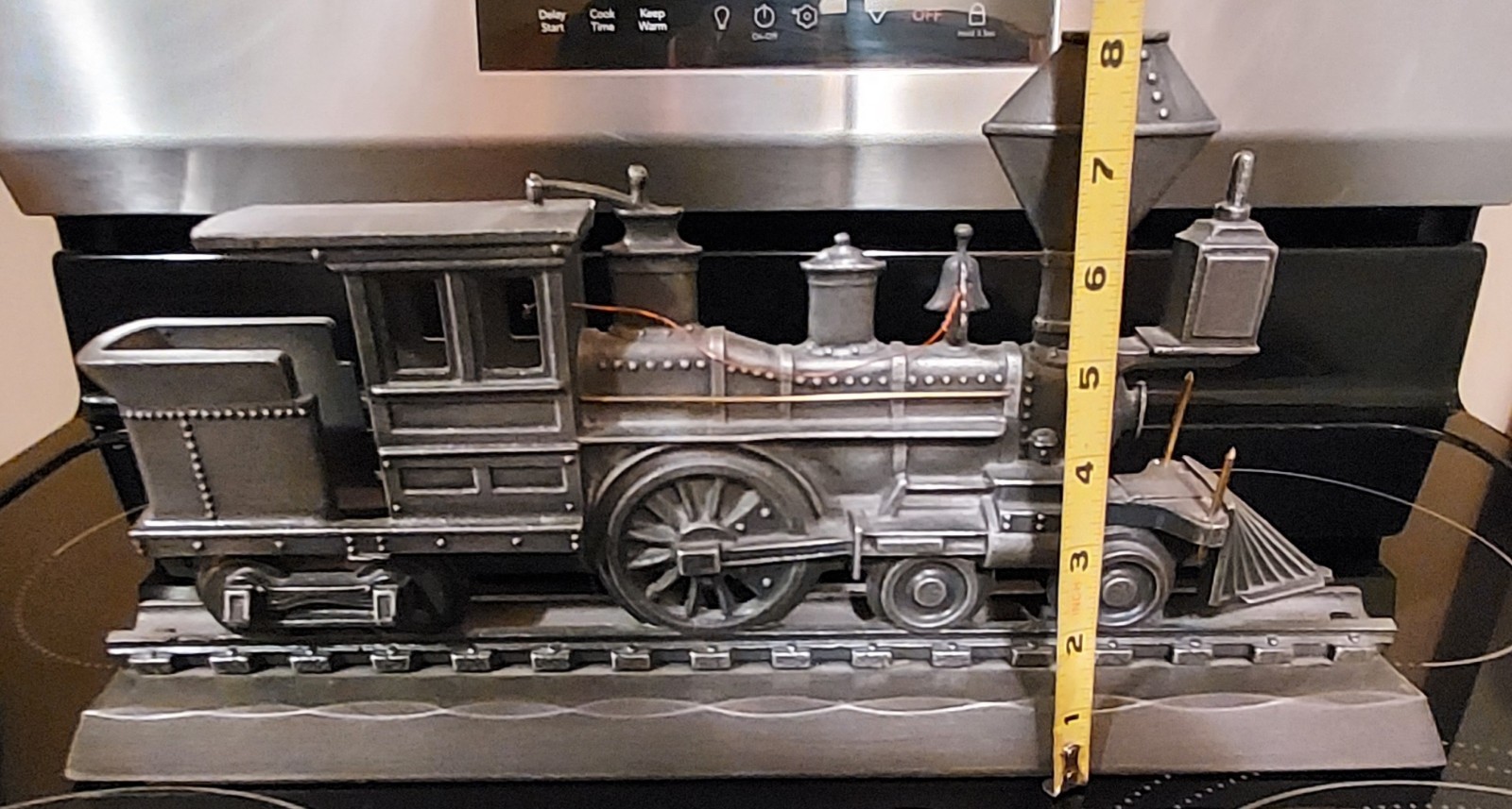 Vtg. Cast Metal Train Locomotive Railroad Mailbox Topper