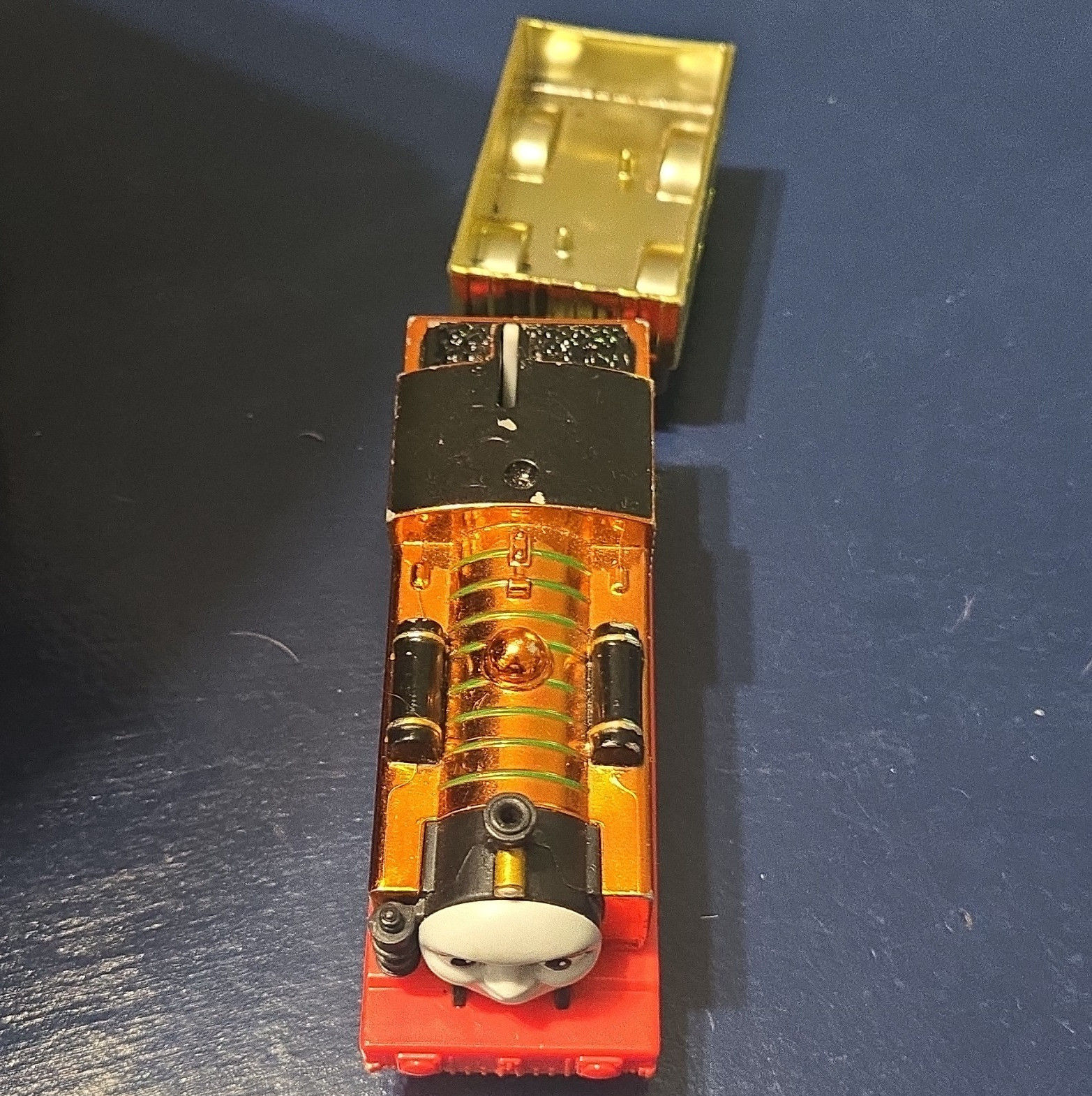 Mattel HO 0-4-0 NINJA Steam Locomotive 2013 Plastic Orange/Red/Black
