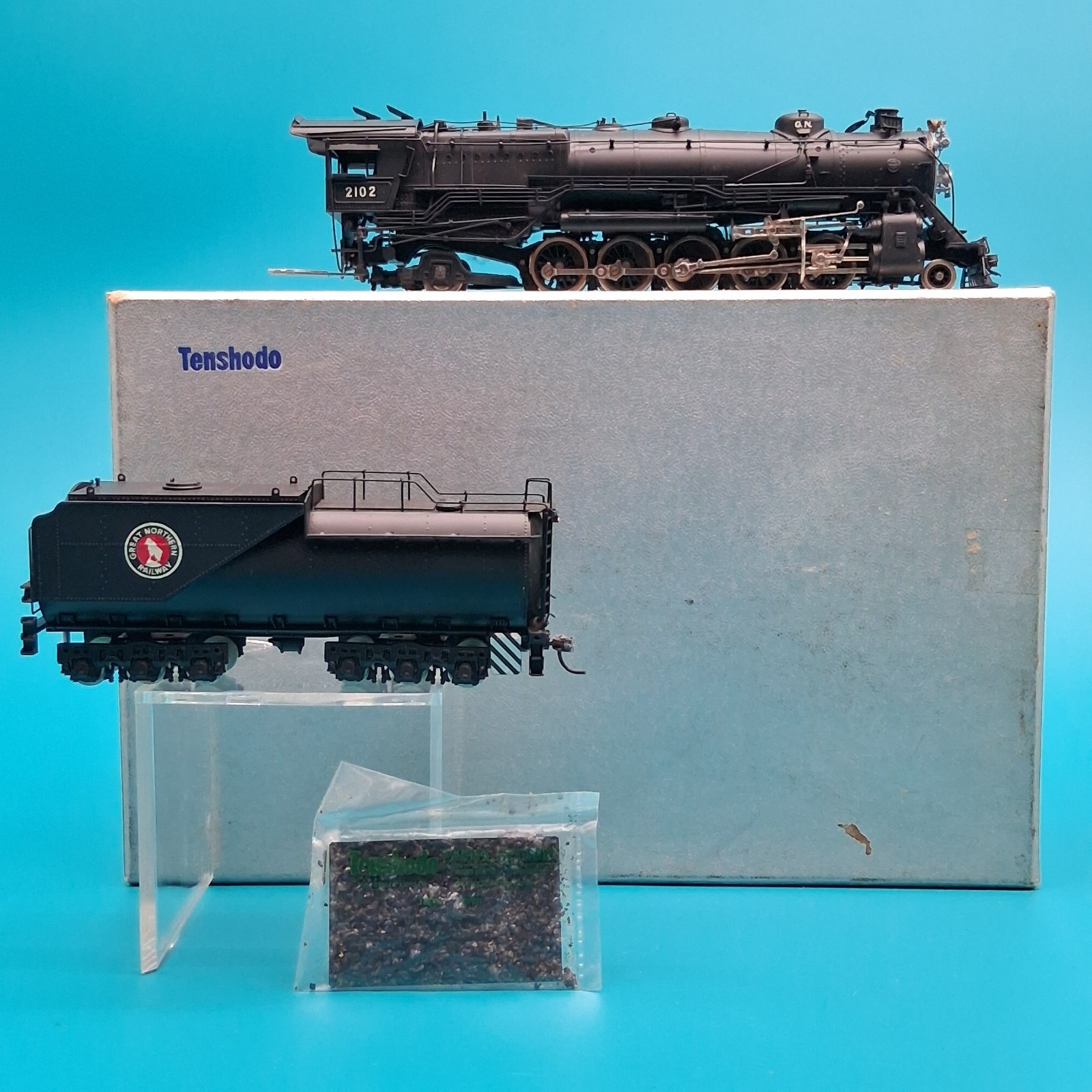 PFM Tenshodo BRASS 2-10-2 Class Q-1 Great Northern Locomotive & Tender HO Gauge