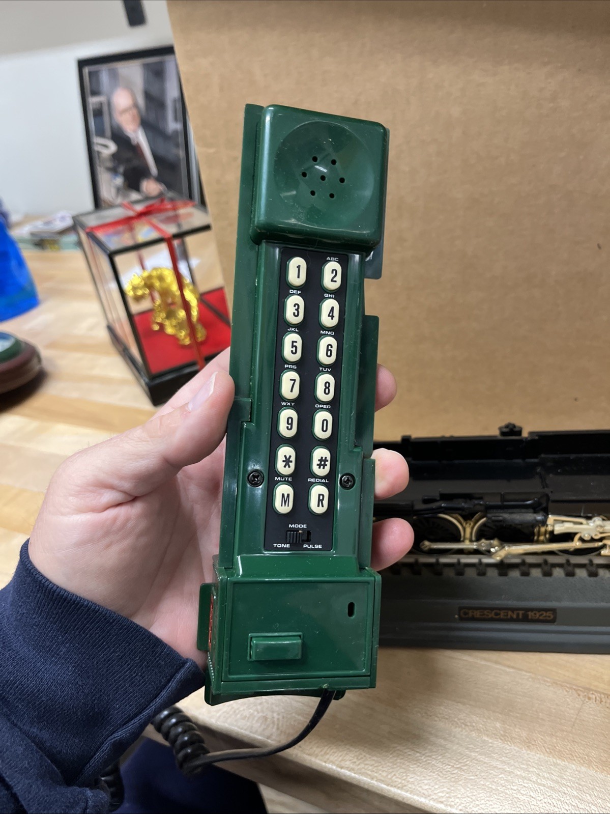Vintage Crescent Telemania Train 1925 Locomotive Telephone. Not Tested Box 297