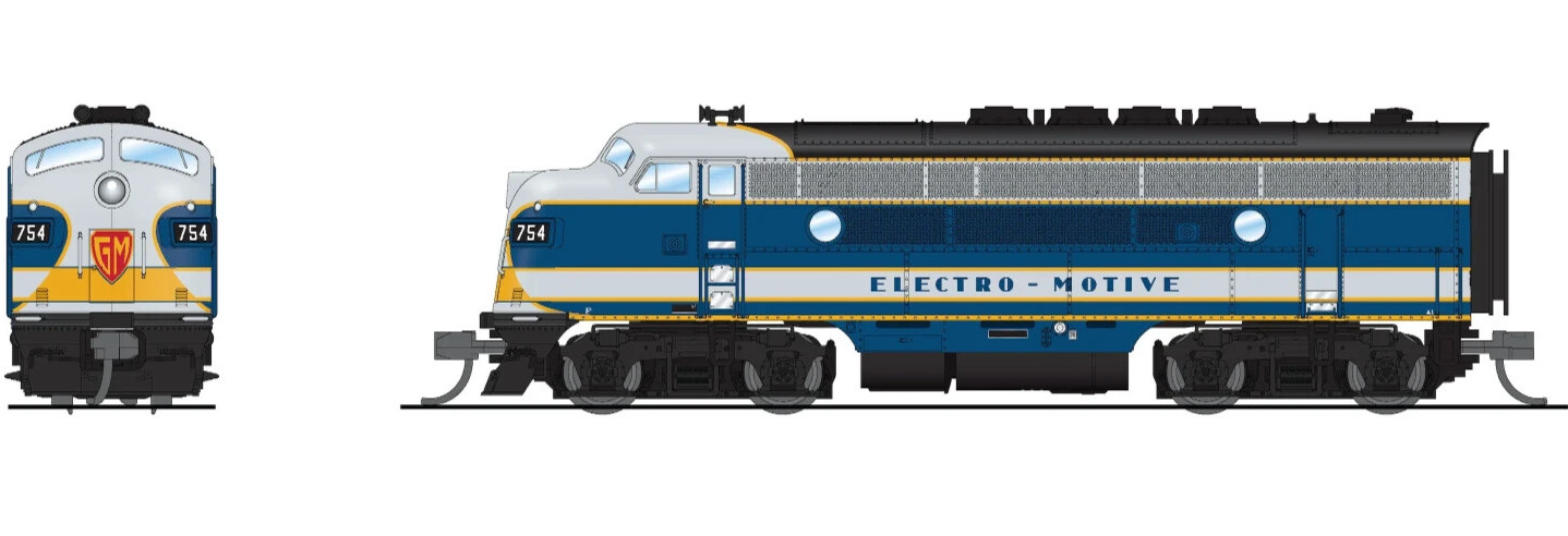 BROADWAY LIMITED 9206 N EMD F3A Demo 754A2 Blue & Alum Paragon4 Sound/DC/DCC
