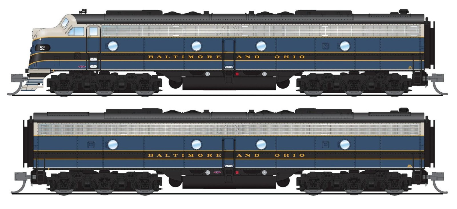 Broadway Limited N Scale 8813 E8 A/B B&O #92-52X PWD A/UNPWD B P4 DC/DCC/Sound