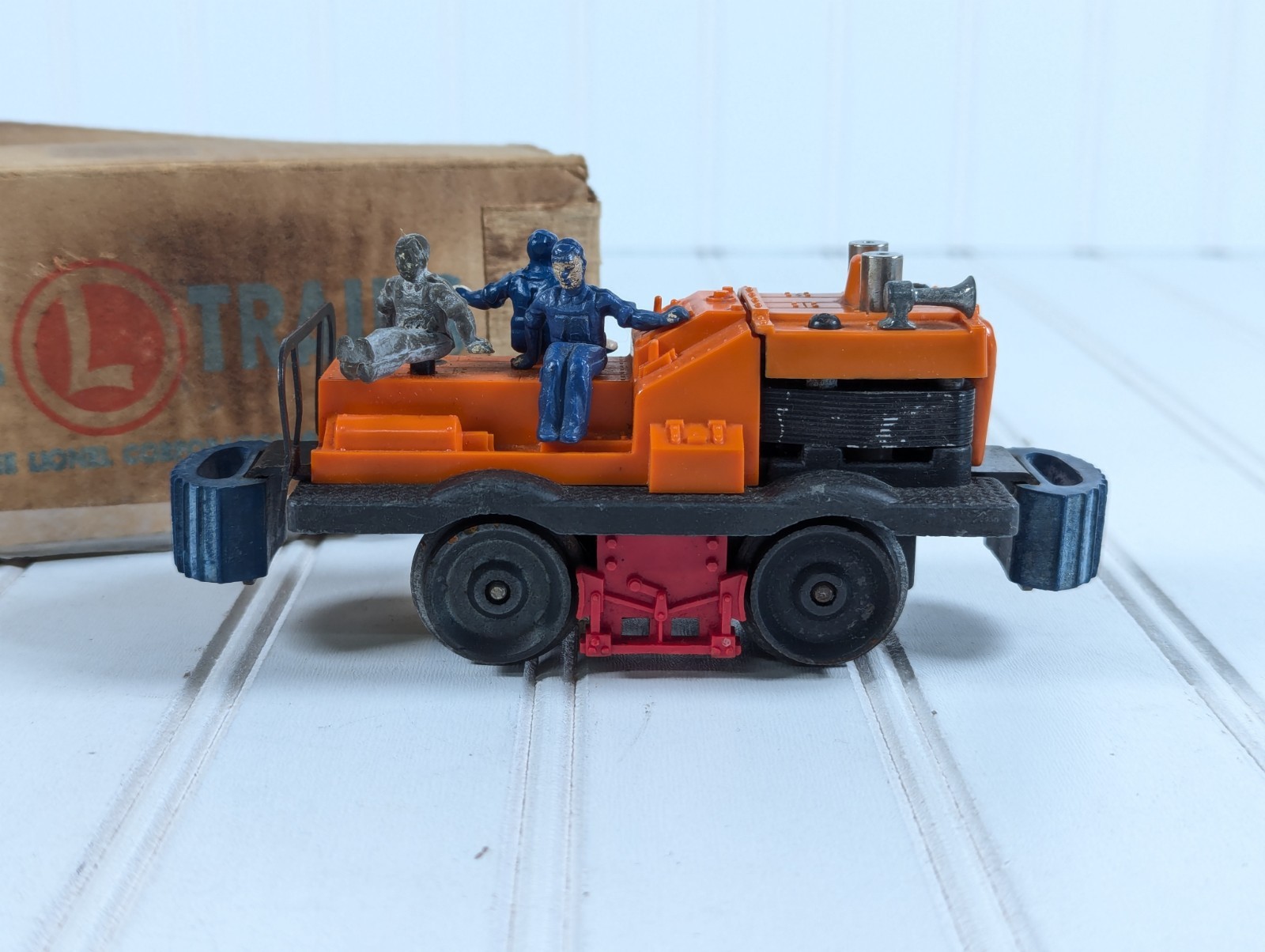 Lionel #50 O Gauge Gang Car Motorized Track Maintenance Orange w/ Original Box