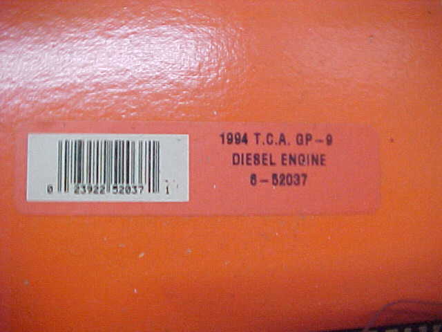 LIONEL——-# 52037——-TCA—-YORKRAIL GP-9