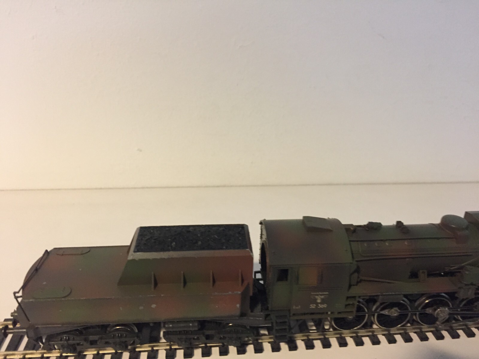Liliput 852 Ensemble of Br52 2-10-0 in DRB Wehrmacht Camouflaged Epoch ii Livery