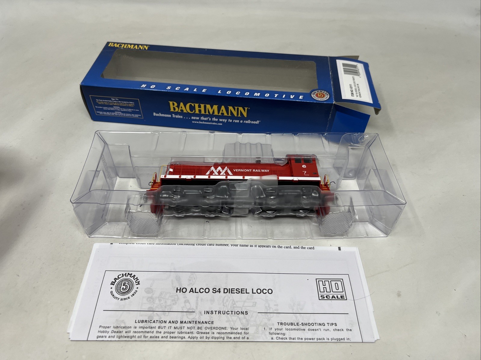 Bachmann Alco S4 Diesel Locomotive Vermont Railway #6 HO Scale DCC Ready
