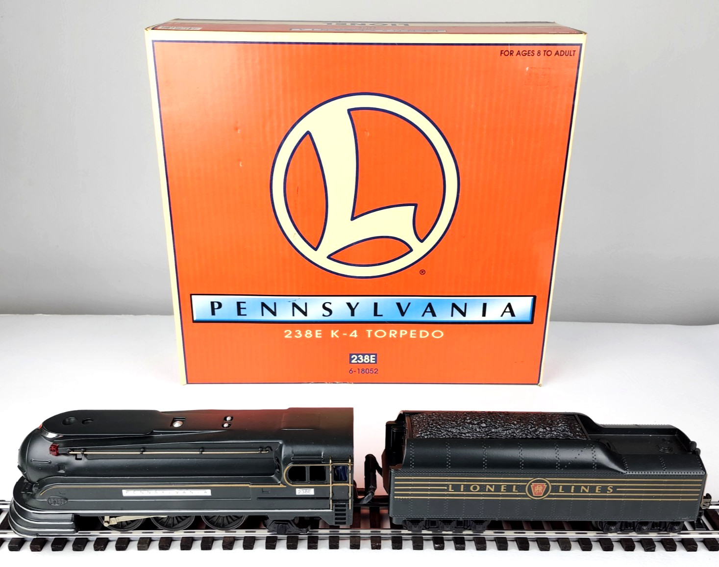 Lionel #6-18052 Pennsylvania K-4 Torpedo Steam Locomotive & Tender #238E w/ TMCC