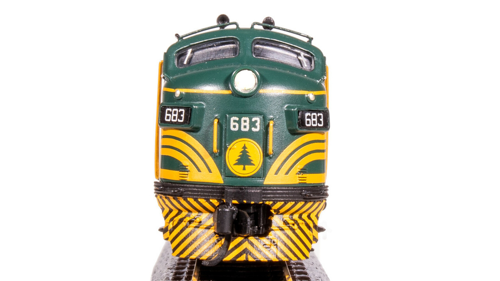 Broadway Limited 7734 N Scale MEC EMD F3A Green & Gold Diesel Locomotive #686