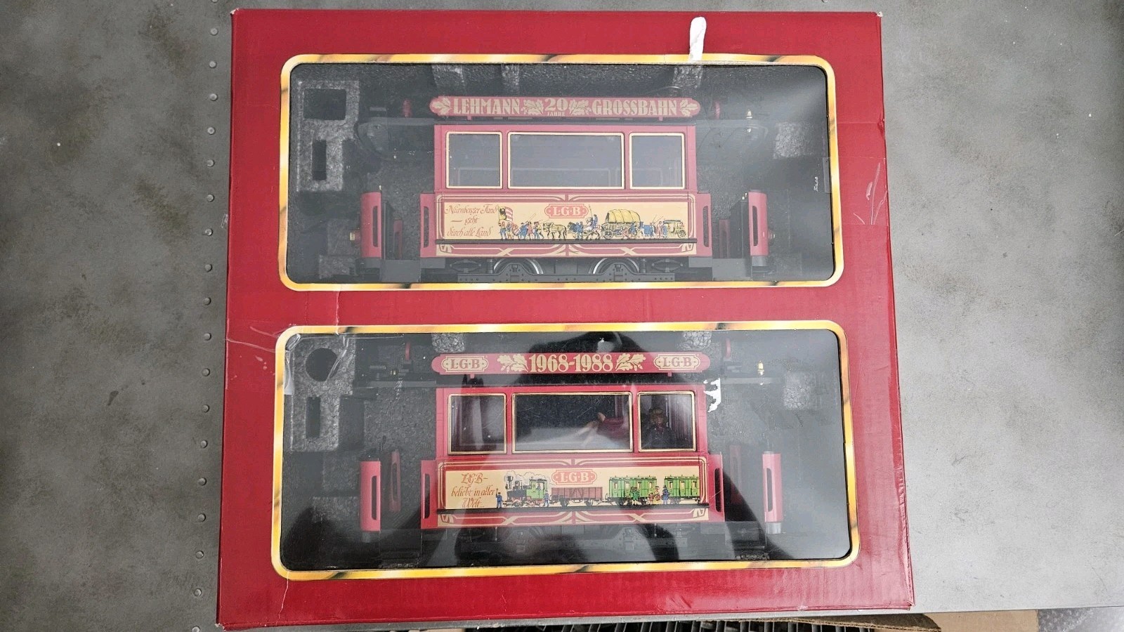 LGB LEHMANN 2030 Anniversary 1968-1988 Trolley Set W/ Box & Papers EX. Condition