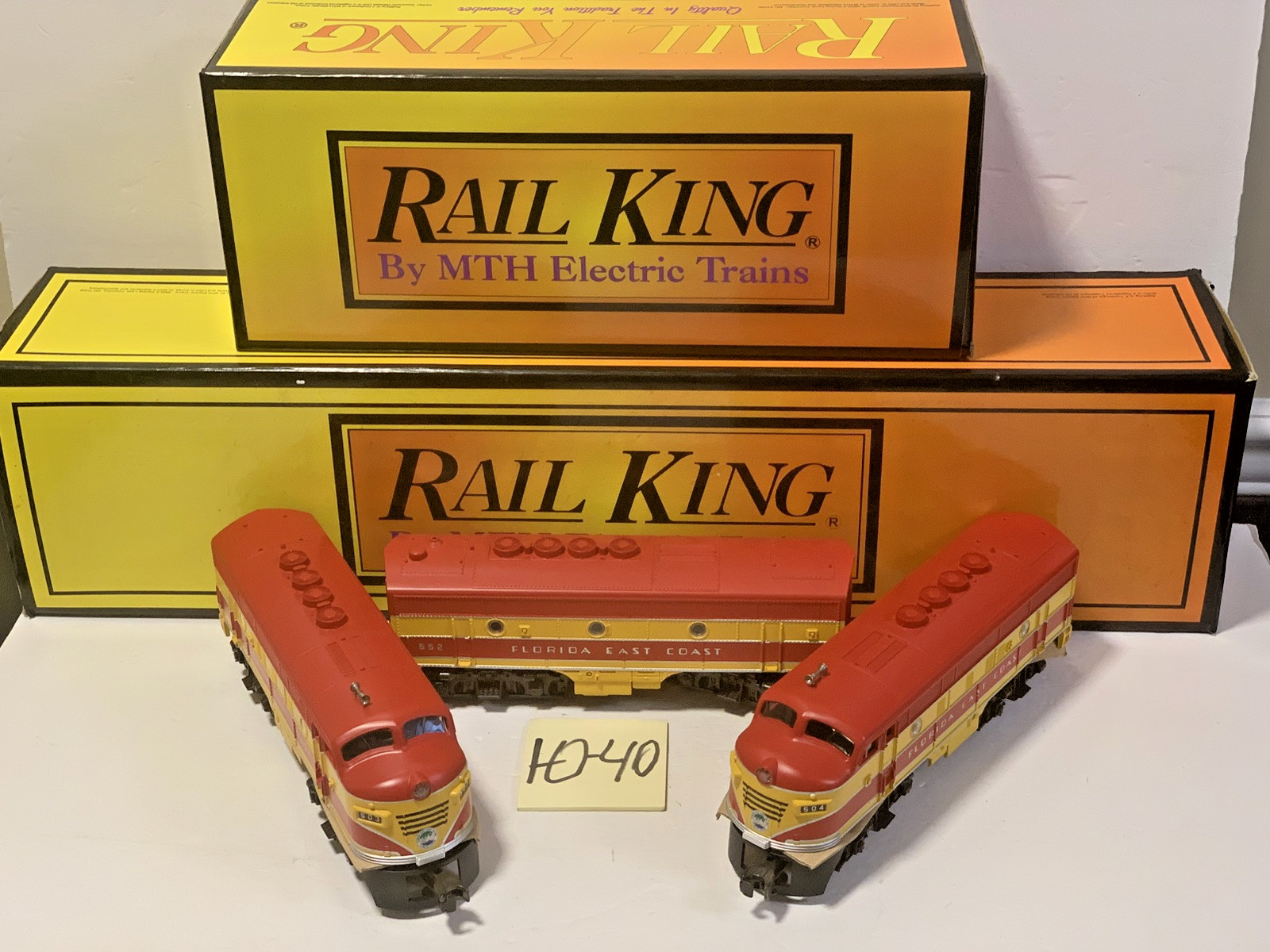 MTH RailKing O-Ga #RK2007L/RK2012B F3 A+B+A Diesel Set Florida East Coast NEW