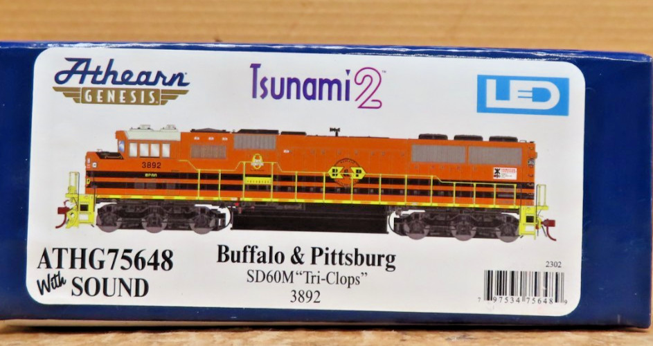 Athearn Genesis HO EMD SD60M ‘Tri-Clops’ Buffalo & Pittsburgh BPRR #38 ATHG75648