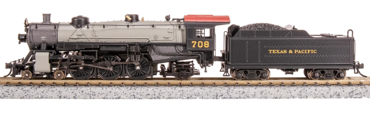BROADWAY LIMITED 8010 N LIGHT PACIFIC 4-6-2 T&P 708 GRAY BOILER, PARAGON4 SOUND