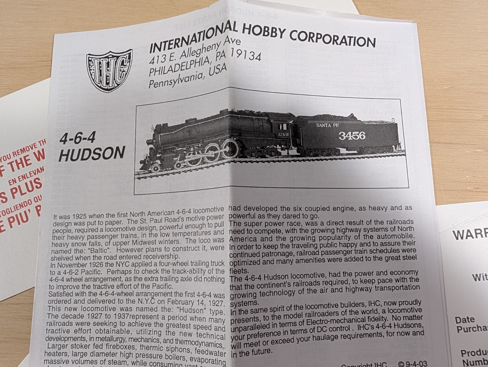IHC #23010 HO Scale 4-6-4 Hudson Illinois Central IC #2499 Steam Locomotive