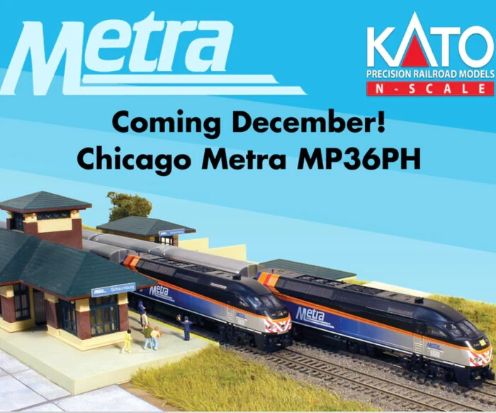 KATO N Scale MP36PH LOCOMOTIVE Chicago Metra #424 DC/ DCC READY #176-6124~NEW