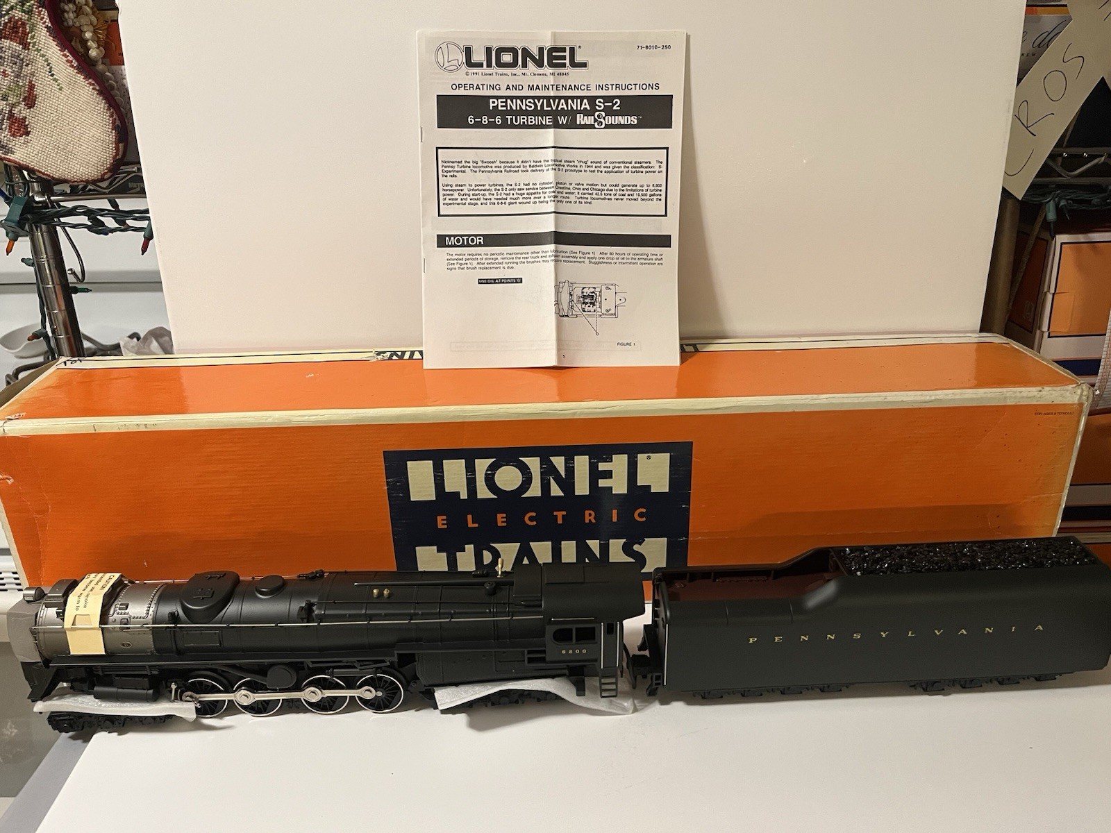 Lionel Pennsylvania S-2 6-8-6 O Steam Locomotive w/ Tender Sound 6-18019