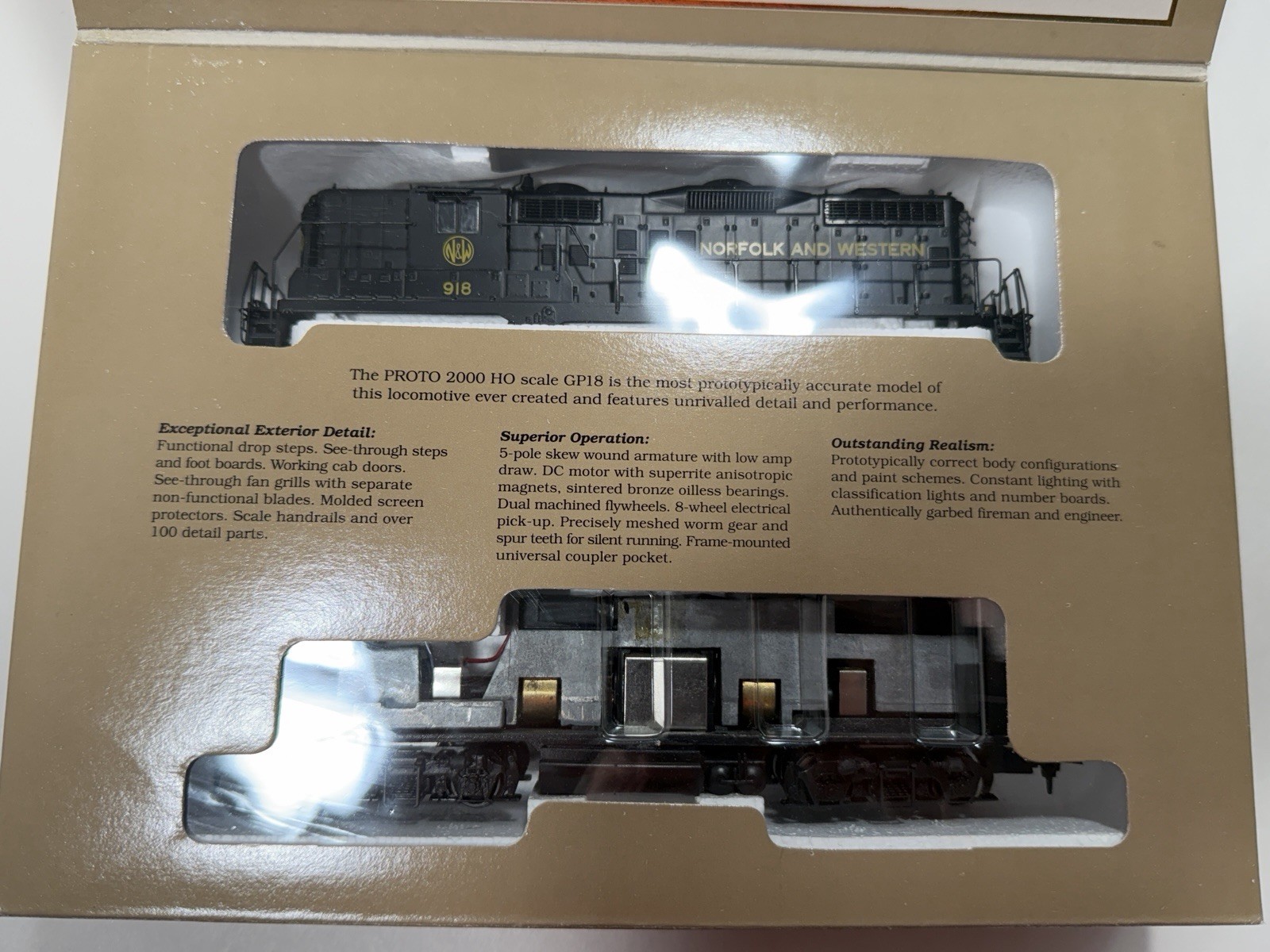 Vintage NOS Proto 2000 GP18 Norfolk & Western High Nose Dynamic Brakes Unopened