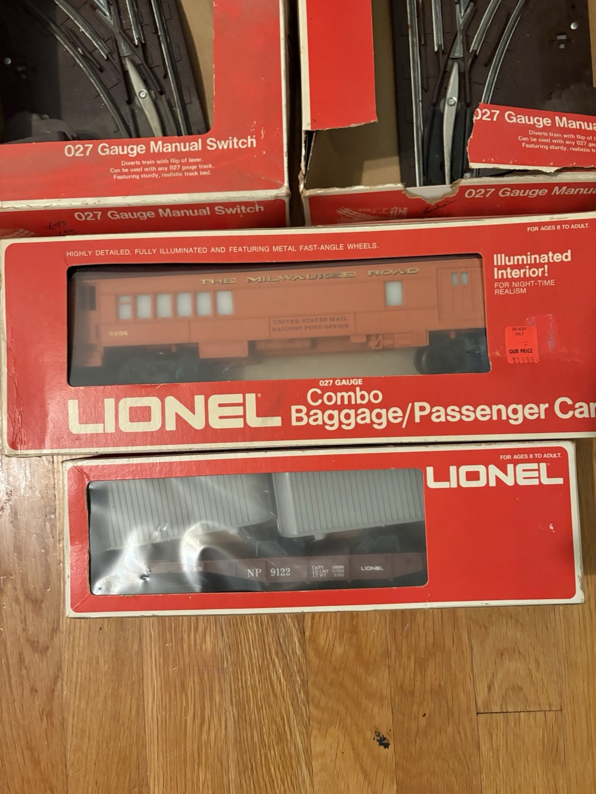 Lot of 4 Vintage LIONEL Trains 027 Gauge- 6-9122, 6-9506, 6-5021, 6-5022 in Box
