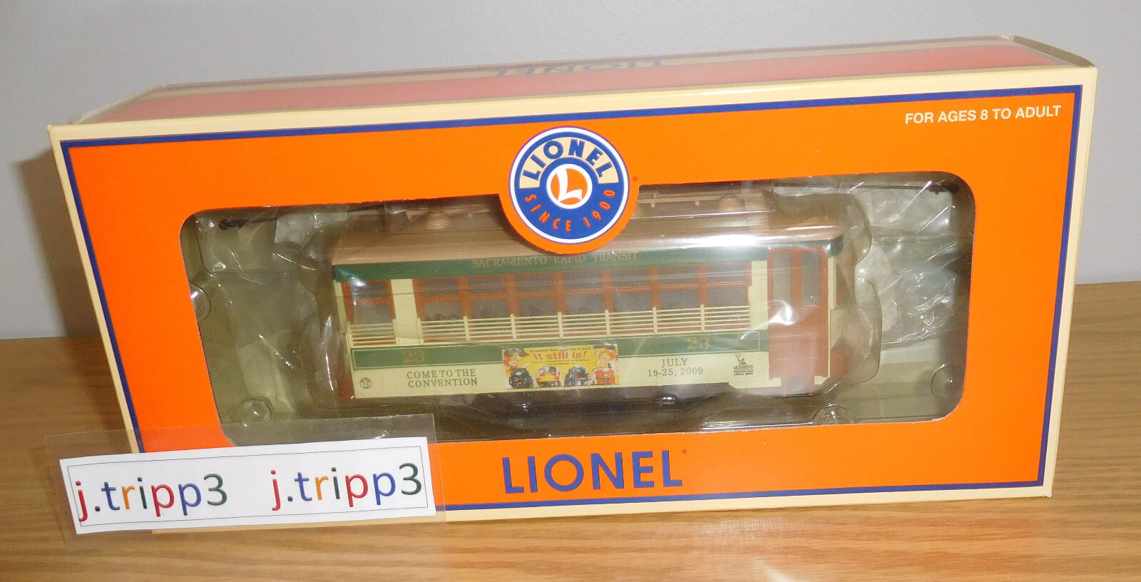 LIONEL 28421 LCCA SACRAMENTO CONVENTION TROLLEY CAR #23 O GAUGE TRAIN MOTORIZED