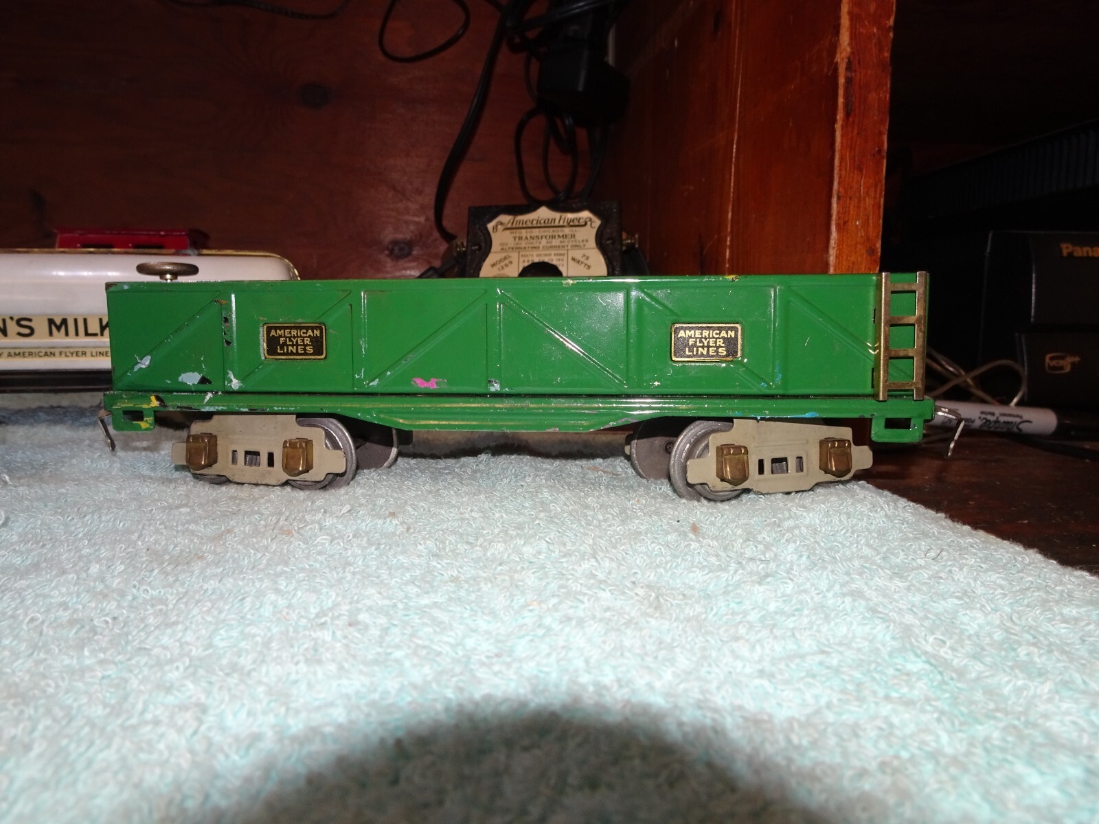 American Flyer Prewar O Gauge Tinplate 629 Torpedo Engine 1134 Tender Set w’ Ac