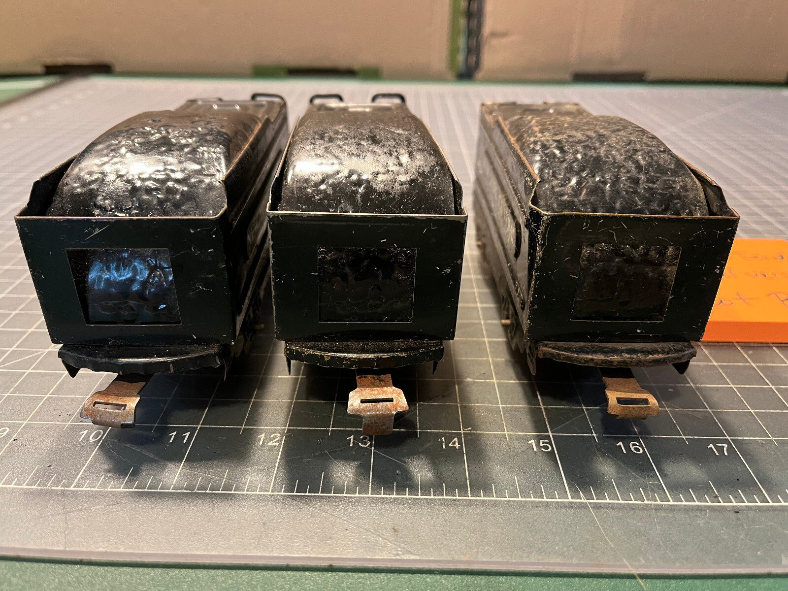 Marx Train THREE (3) MARLINES METAL 951 NYC WEDGE TENDER Tin Litho LOT B