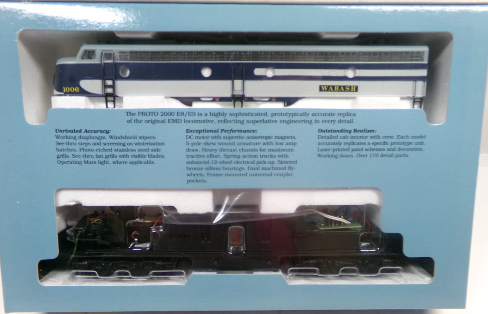 HO Proto 2000 E 8/9 A Wabash diesel engine in original box (lot G-8)
