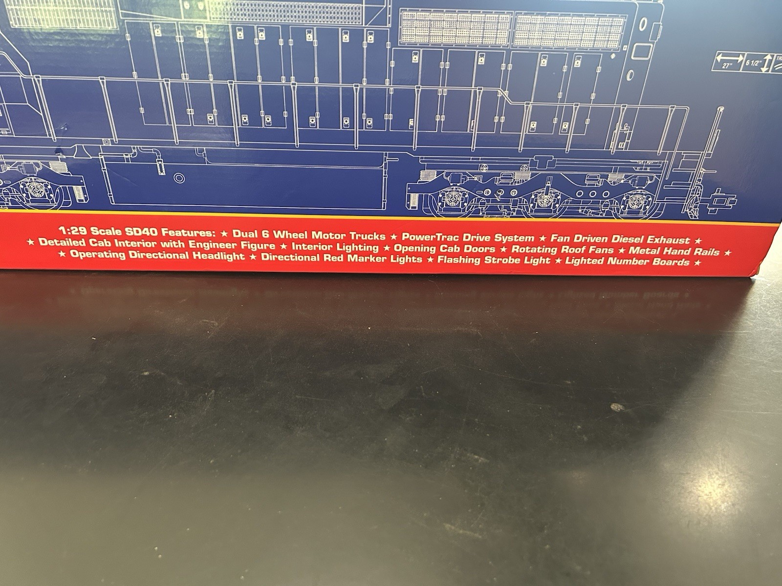USA Black Widow Southern Pacific SD40-2 Gold Coast Diesel , G Scale, New, Rare