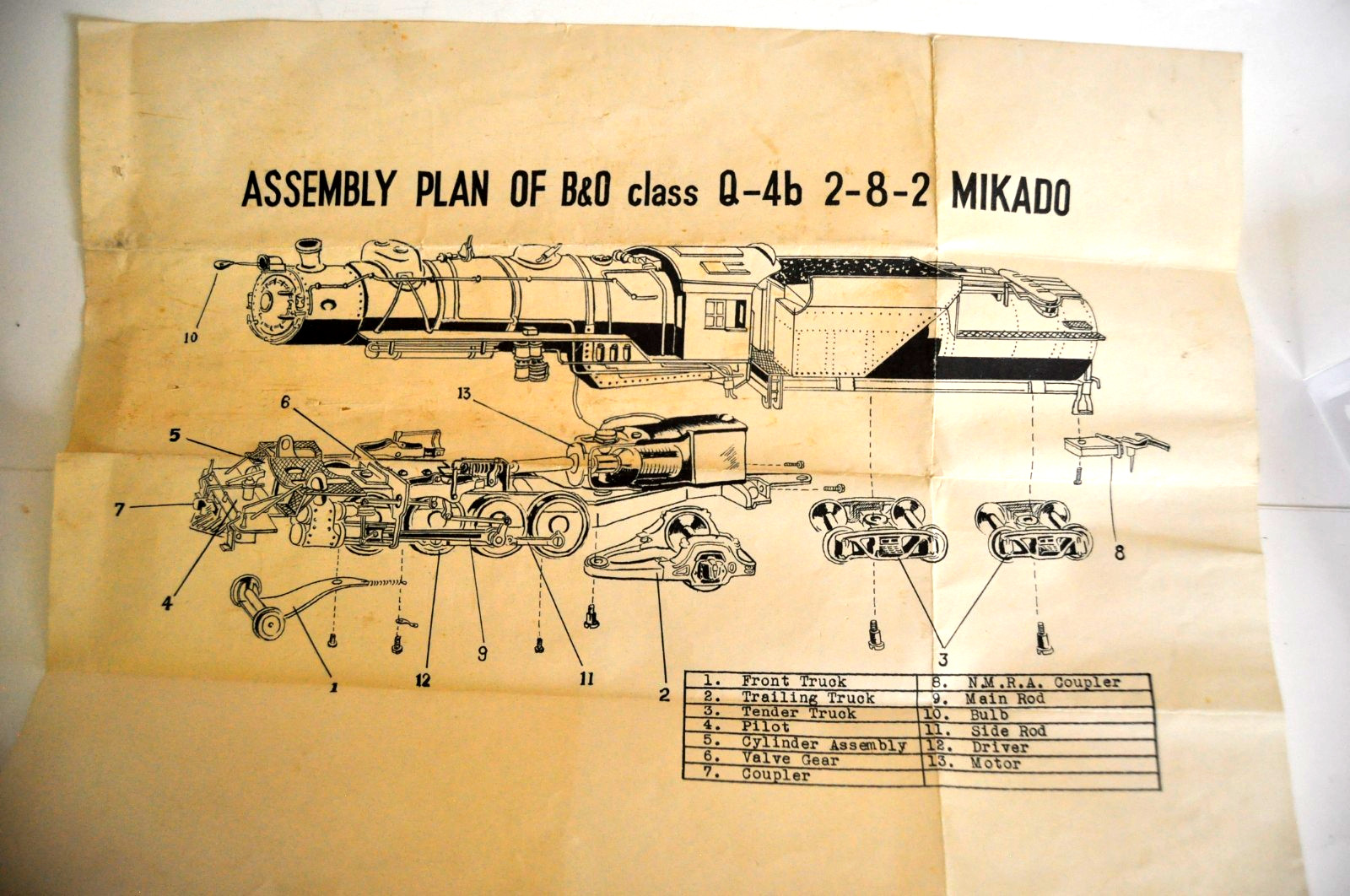 HO BRASS BALDWIN LOCOMOTIVE B & O CLASS Q-4B 2-8-2 MIKADO