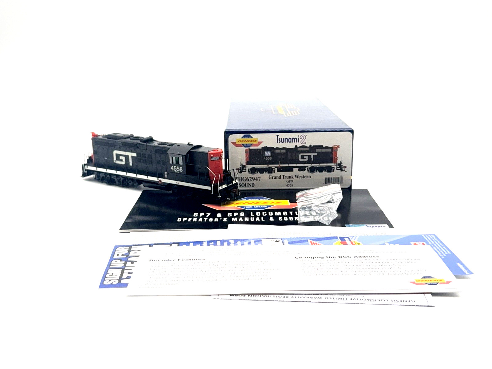 Genesis – HO – GT – EMD GP9 Diesel Loco #4558 – Train ATHG62947