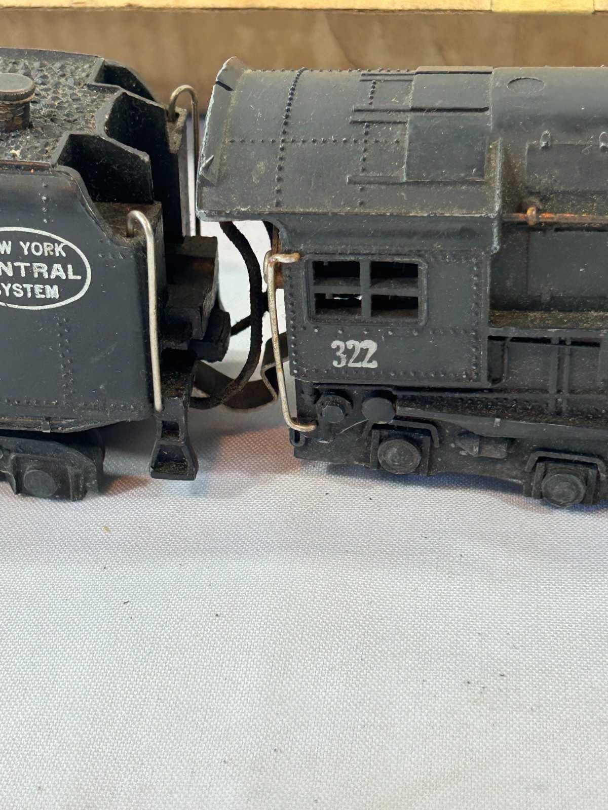 American Flyer 322 Hudson NYC Steam Loco & Tender 1947 smoke 18″ Original