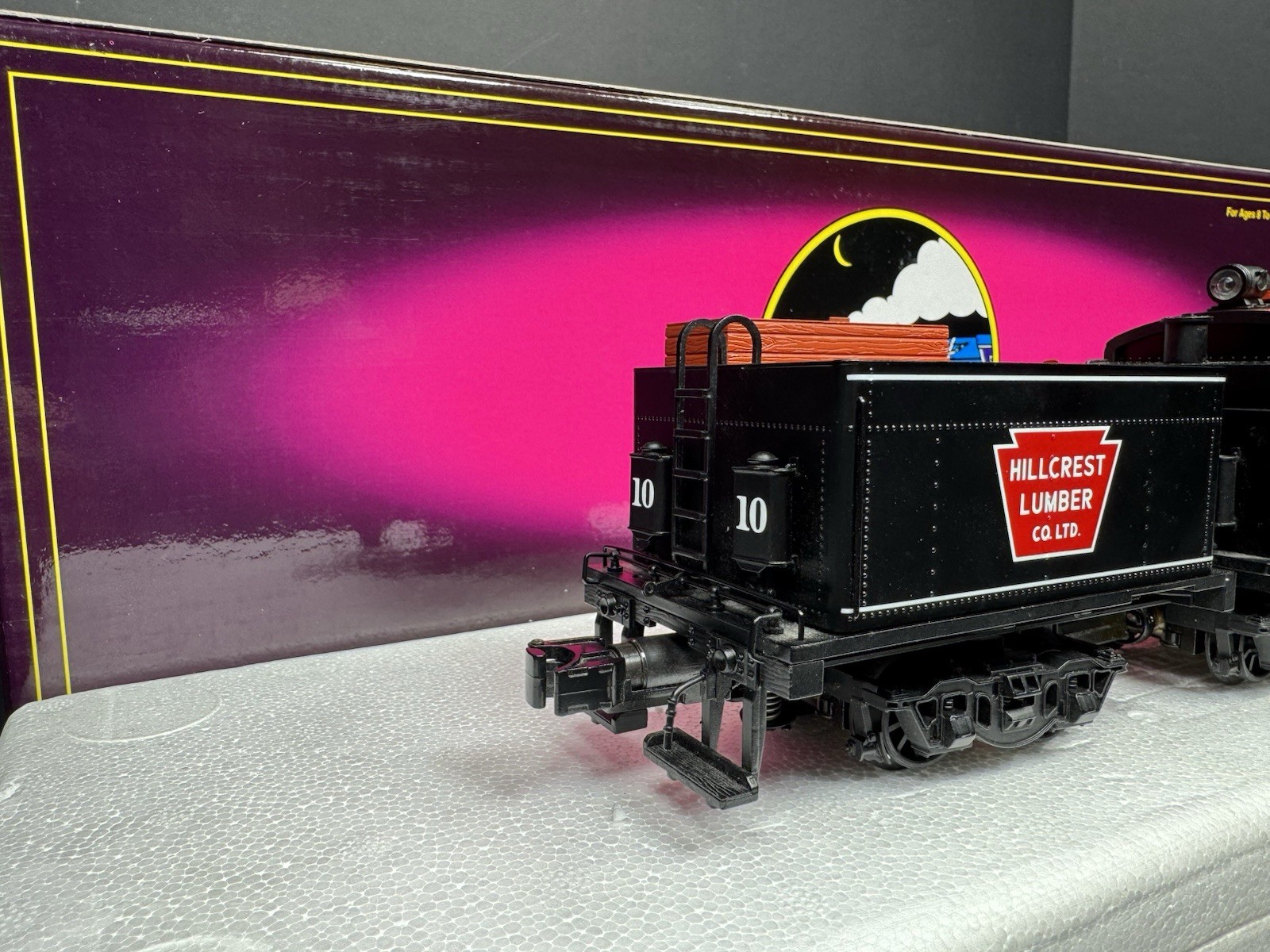 MTH 20-3039-1 Hillcrest Lumber Clmax logging steam engine #10 PS2 BCR LNIB