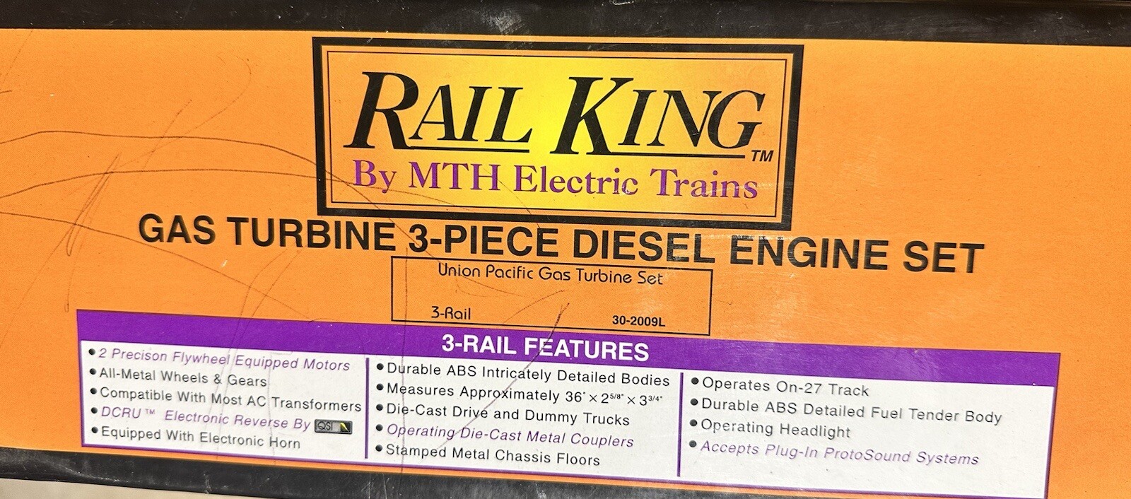 MTH 30-2009L Union Pacific Gas Turbine Set 3-Rail LN