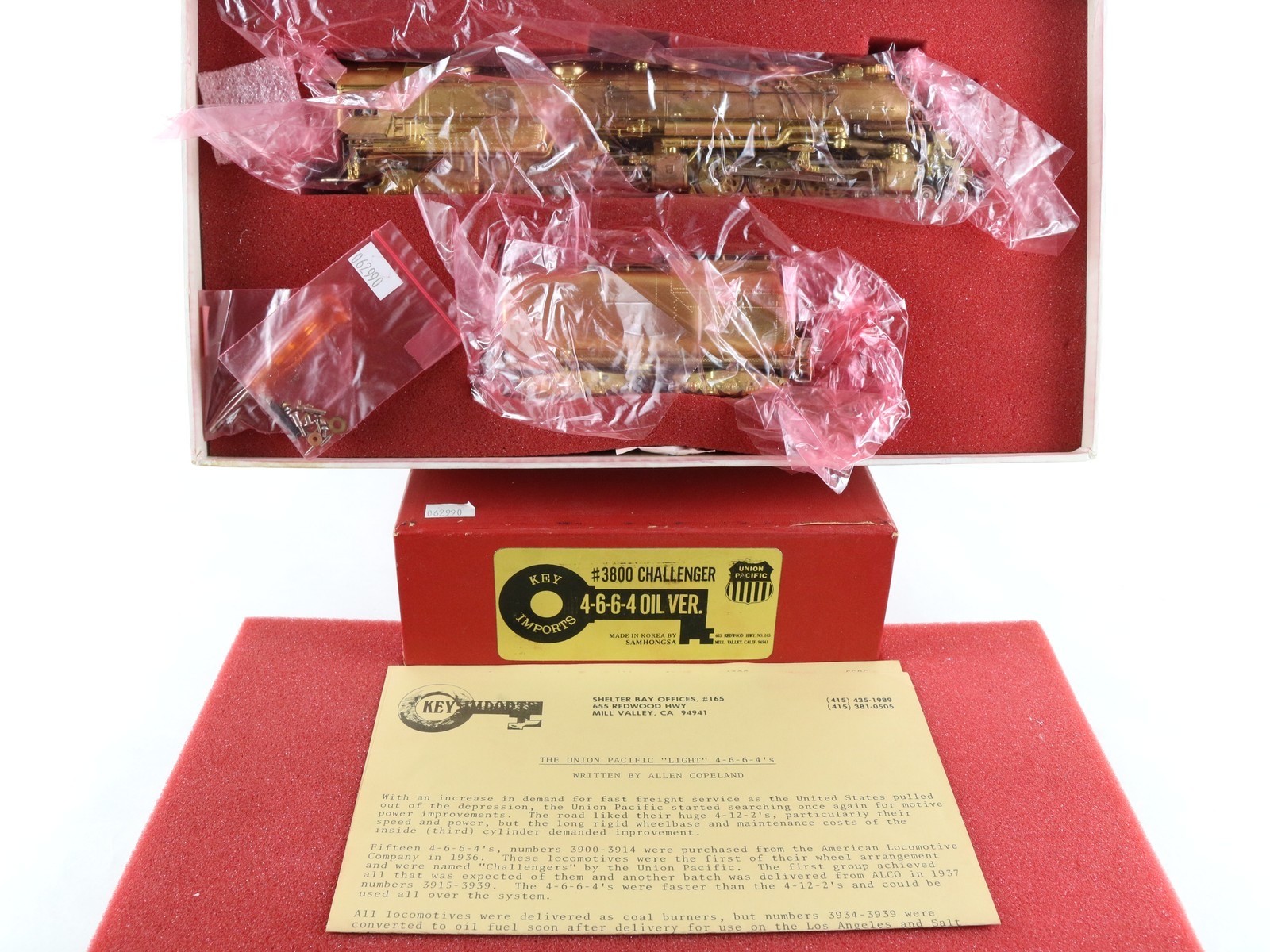 Key Imports HO UP 3800 Challenger 4-6-6-4 Oil Unpainted Brass Loco & Tender