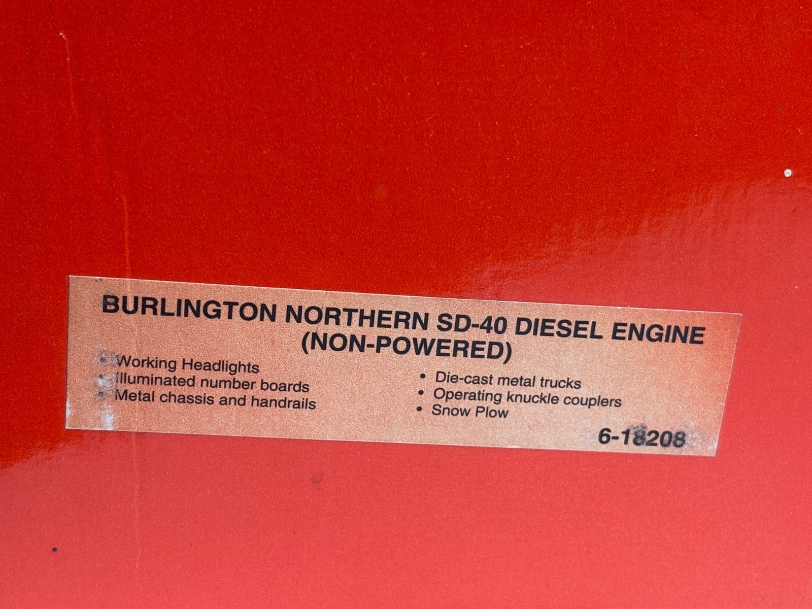 Lionel BN Burlington Northern SD-40 Unpowered Dummy #8586. 6-18208. Please Read!